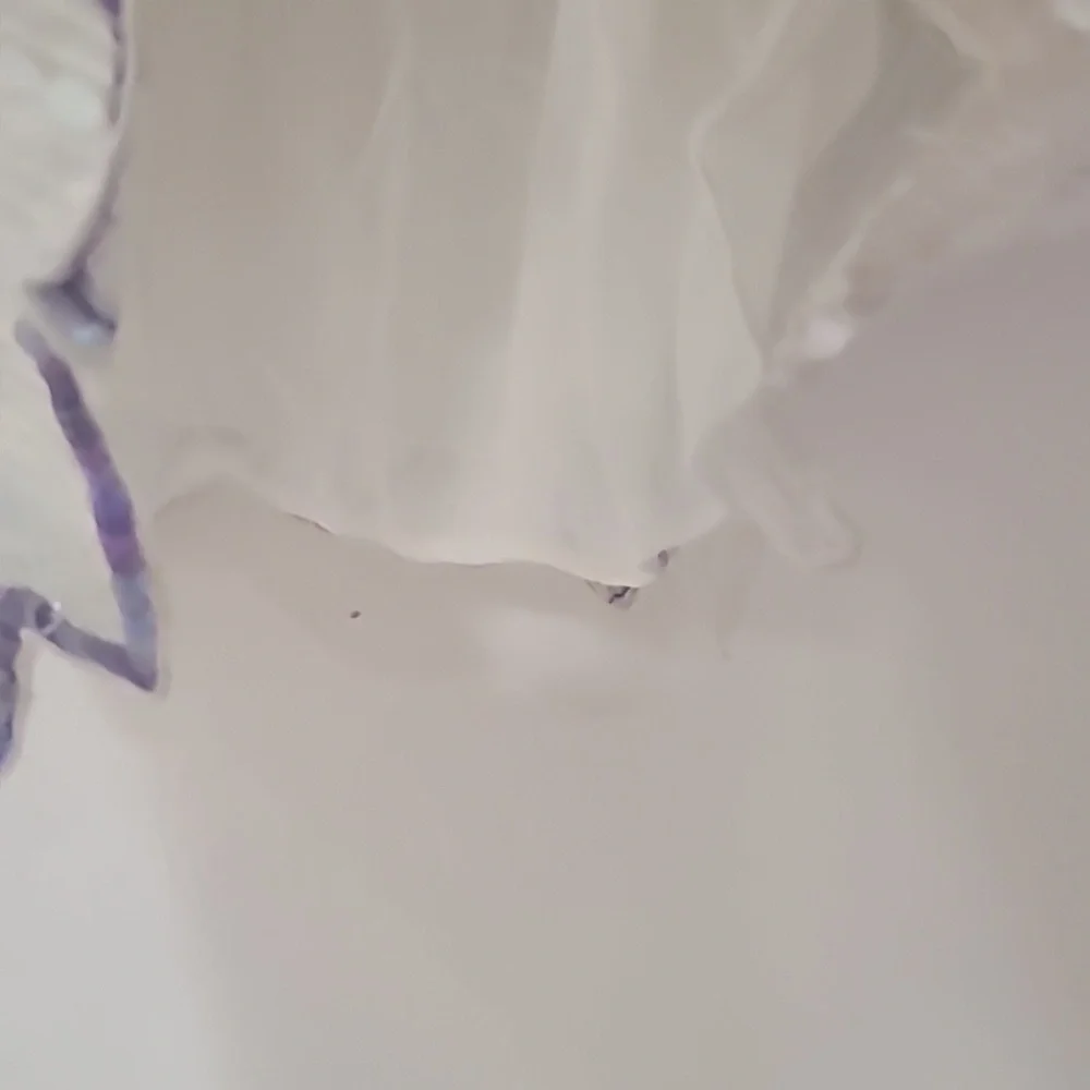 Free People White Sequin Beaded Tank Top with Lavender and Gold Accents - Picture 3 of 4